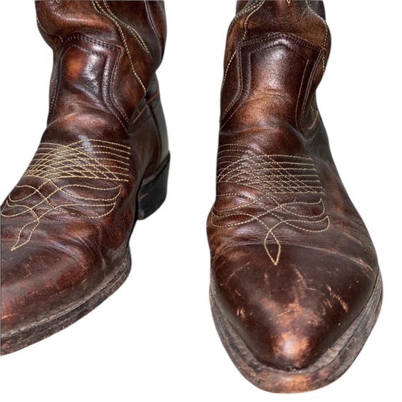 FRYE Cowboy Boots Chestnut Brown Size 8 M - Picture 6 of 16